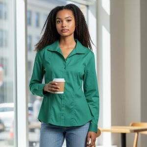 Chico's Teal Green Button-Front Shirt